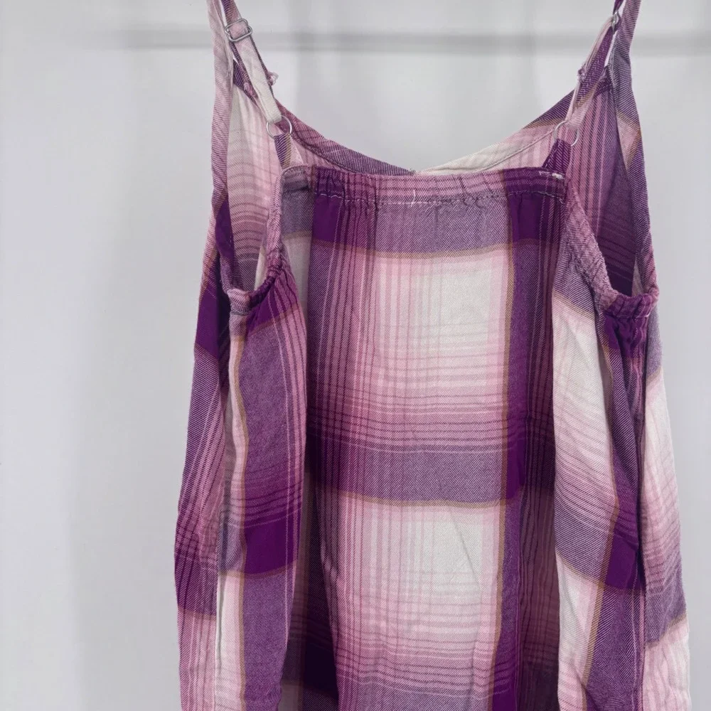 OshKosh B'Gosh Girls Dress‎ Size 7/7A Purple Plaid Sleeveless Casual Summer
